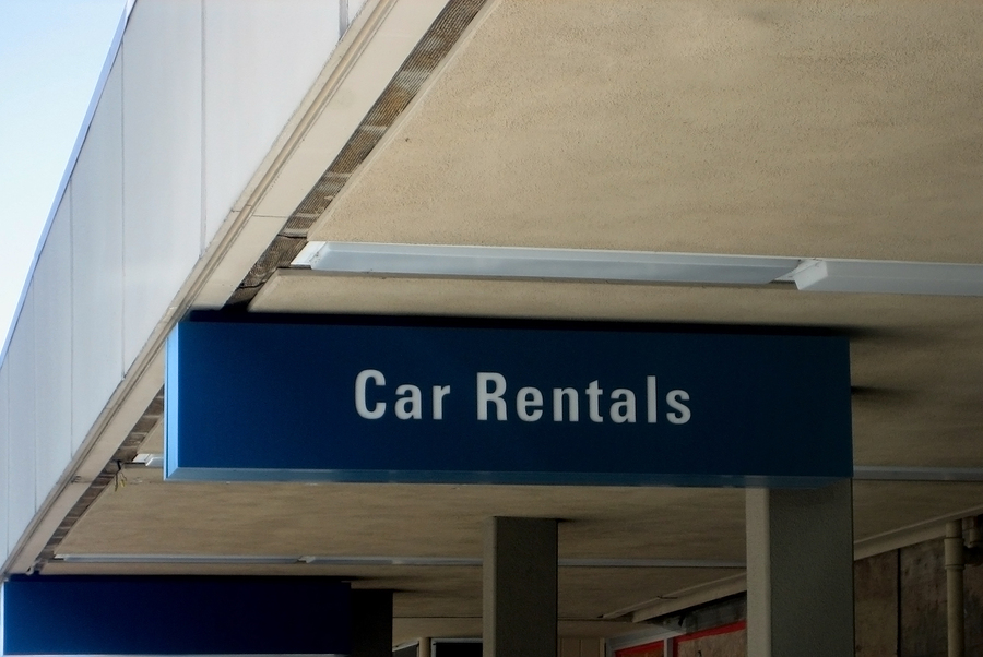 Car hire sign. Get rent