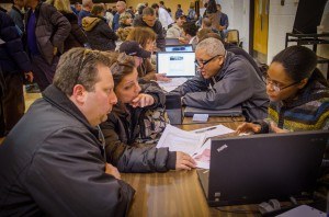 East Coast residents seek advice after Sandy. Photo by Liz Roll/FEMA