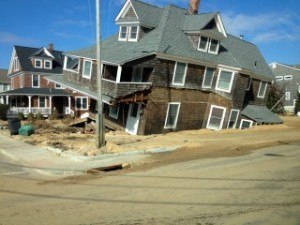 This oceanfront home in Mantoloking, N.J., was pushed from its foundation after Hurricane Sandy reached the mainland United States on Oct. 29, 2012. Photo: Patrick Lynett/USC