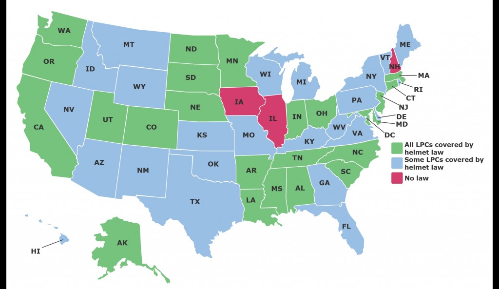 State By State Look At Motorcycle And Bicycle Helmet Use Laws