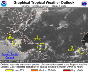Graphical Tropical Weather Outlook by the National Hurricane Center