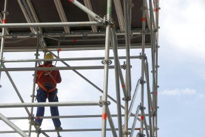 worker on scaffold