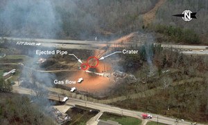 Sissonville, VA. gas pipeline bast site. Photo: NTSB