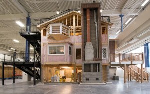 More than 400 different building materials were used in the construction of the three-story house within the Technical Learning Center at Erie Insurance.  Photo: Erie Insurance