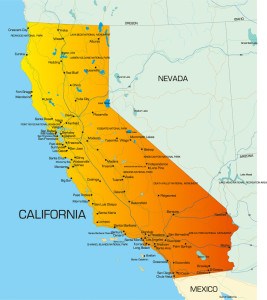 vector color map of California  state of usa