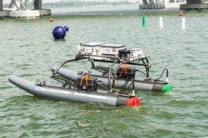 Prototype of an unmanned marine vehicle for bridge inspections developed by researchers at Florida Atlantic University. Photo: FAU