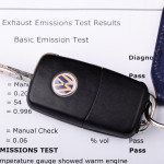 LEEDS - SEPTEMBER 26: Vw badge on a steering wheel. Volkswagen admit to fitting diesel engined vehicles with devices which could effect the outcome of emissions tests, September 26, 2015 Leeds,