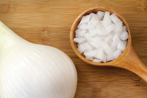 raw, chopped onions 