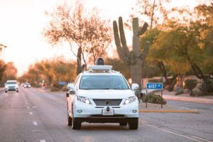 Google self-driving Lexus RX450h. Photo: Google