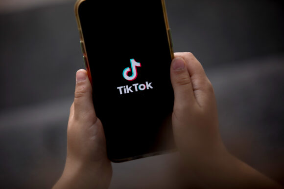 TikTok logo on a smartphone_Bloomberg